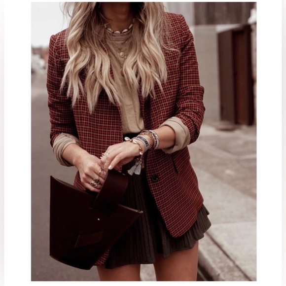 ZARA PLEATED PLAID SKIRT ELASTIC WAISTBAND IN SIZE SMALL - Picture 4 of 9